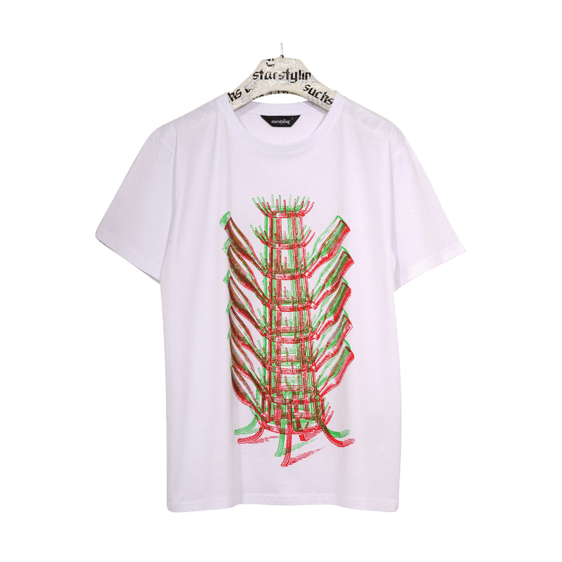 STARSTYLING FLASCHENBAUM T-SHIRT WHITE/GREEN-RED