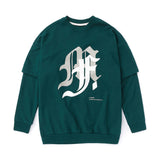 TEE LIBRARY M & F LAYERED SLEEVE SWEATSHIRT KHAKI