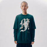 TEE LIBRARY M & F LAYERED SLEEVE SWEATSHIRT KHAKI