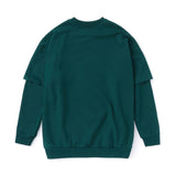 TEE LIBRARY M & F LAYERED SLEEVE SWEATSHIRT KHAKI