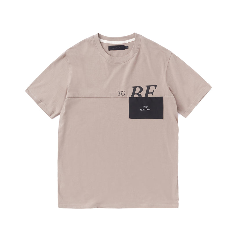 TEE LIBRARY QUESTION PATCH SHORT SLEEVE T-SHIRT GRAY