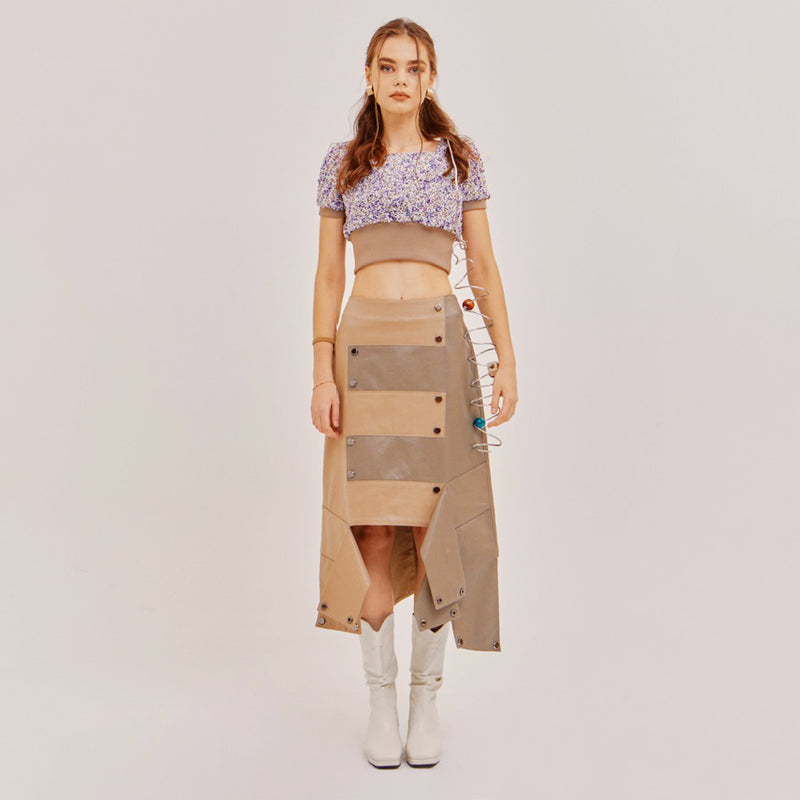 SETSETSET POPING KNIT CROP TOP PURPLE
