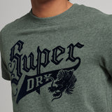 SUPERDRY VINTAGE SCRIPT STYLE COLLEGIATE TEE RICH CHARCOAL MARL