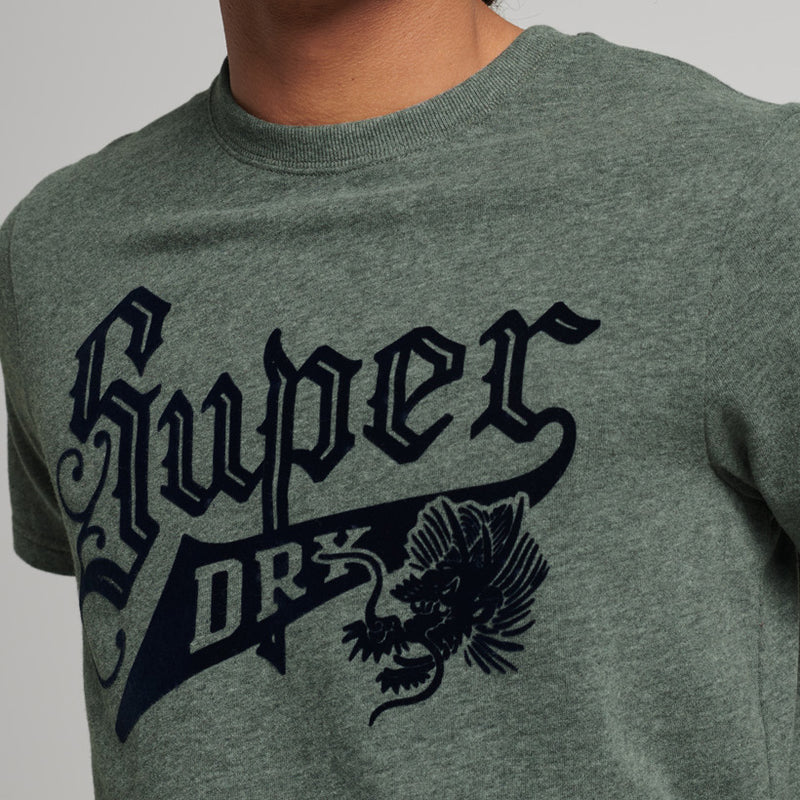 SUPERDRY VINTAGE SCRIPT STYLE COLLEGIATE TEE RICH CHARCOAL MARL